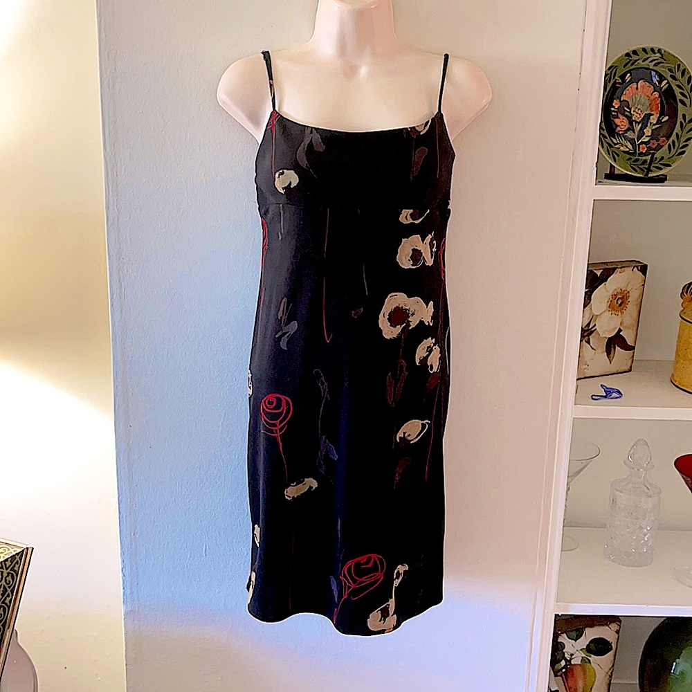 BCBG black subtle floral dress